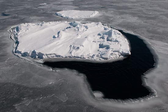 Hole in the fabric of ice