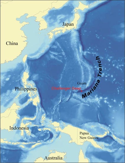 Marianas trench map